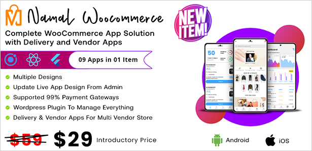 Ionic React Woocommerce - Universal Full Mobile App Solution for iOS & Android / WordPress Plugins - 1