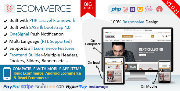 Flutter Ecommerce - Universal iOS e Android Ecommerce / Store Full Mobile App com PHP Laravel CMS - 34